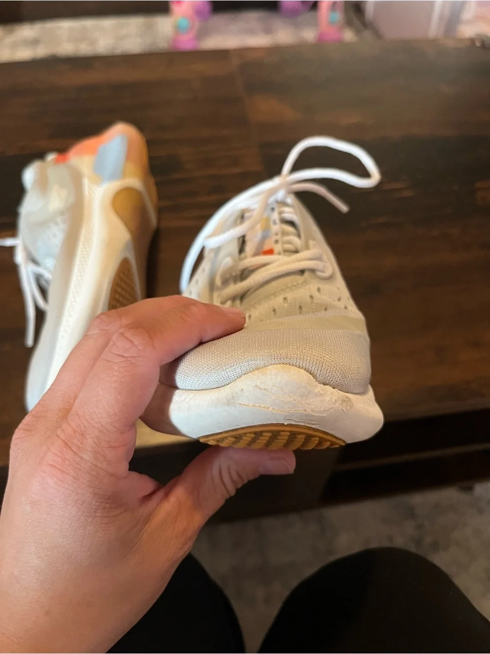 Nike Women's White Sneakers with Beige Accents